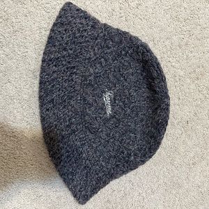 Supreme Grey Knit Crochet Bucket Hat